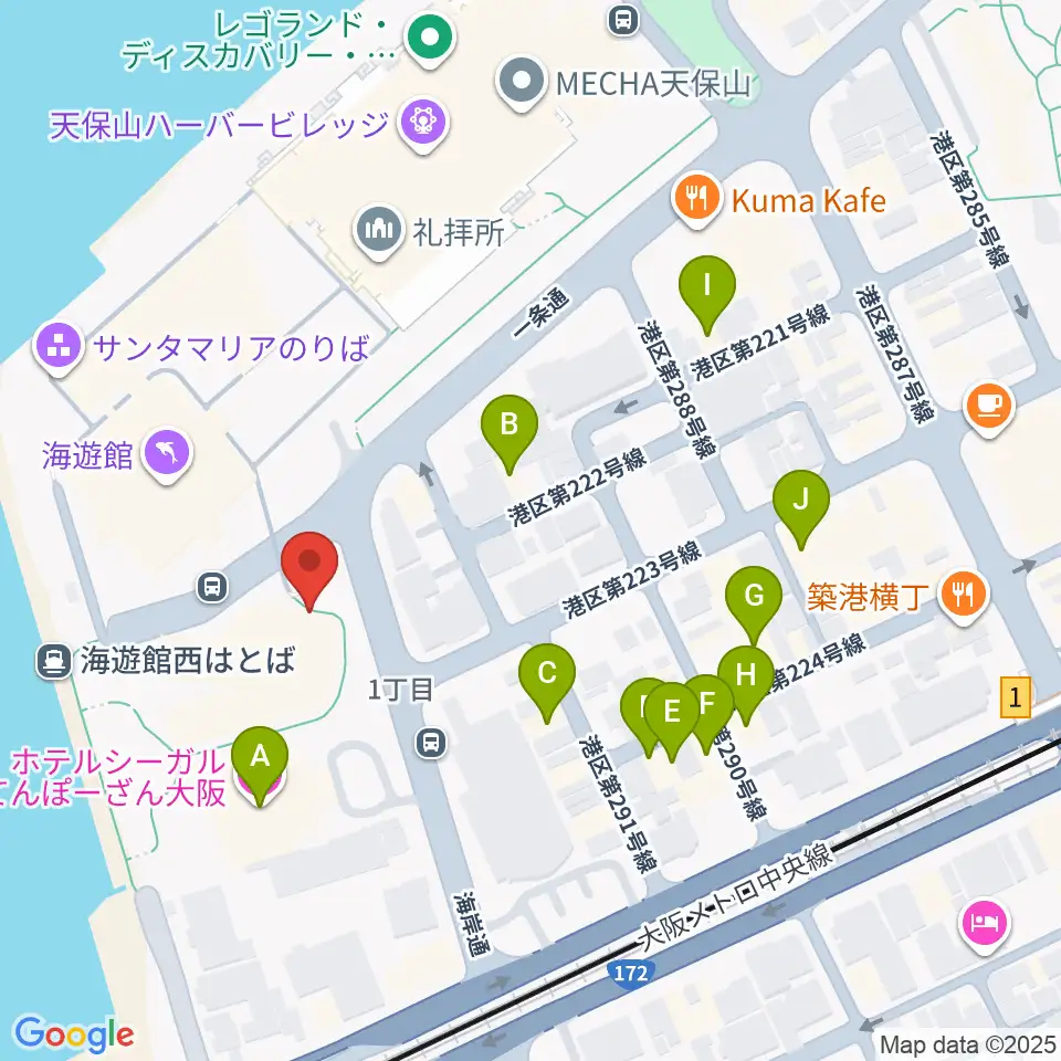 テンポハーバーシアター周辺のホテル一覧地図