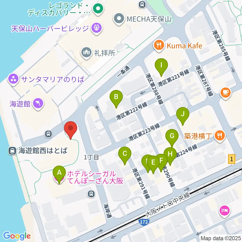 テンポハーバーシアター周辺のホテル一覧地図