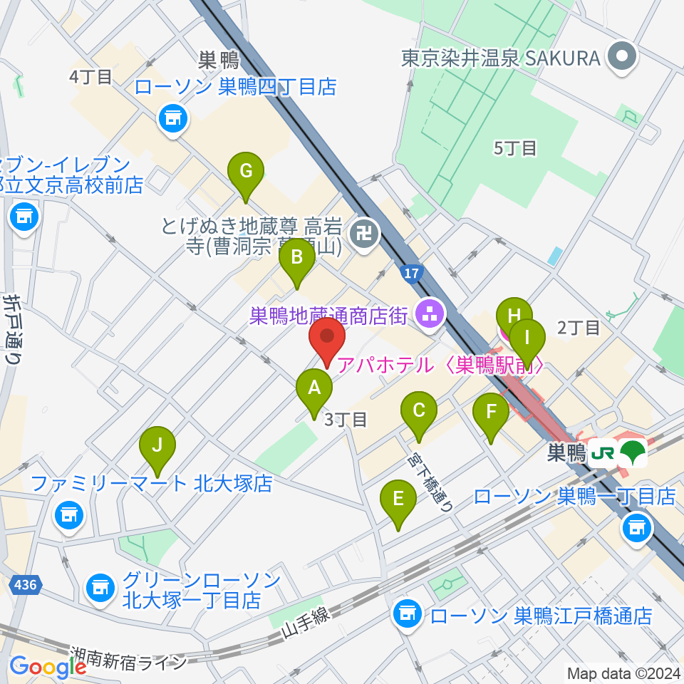 ホワイトロードスタジオ周辺のホテル一覧地図