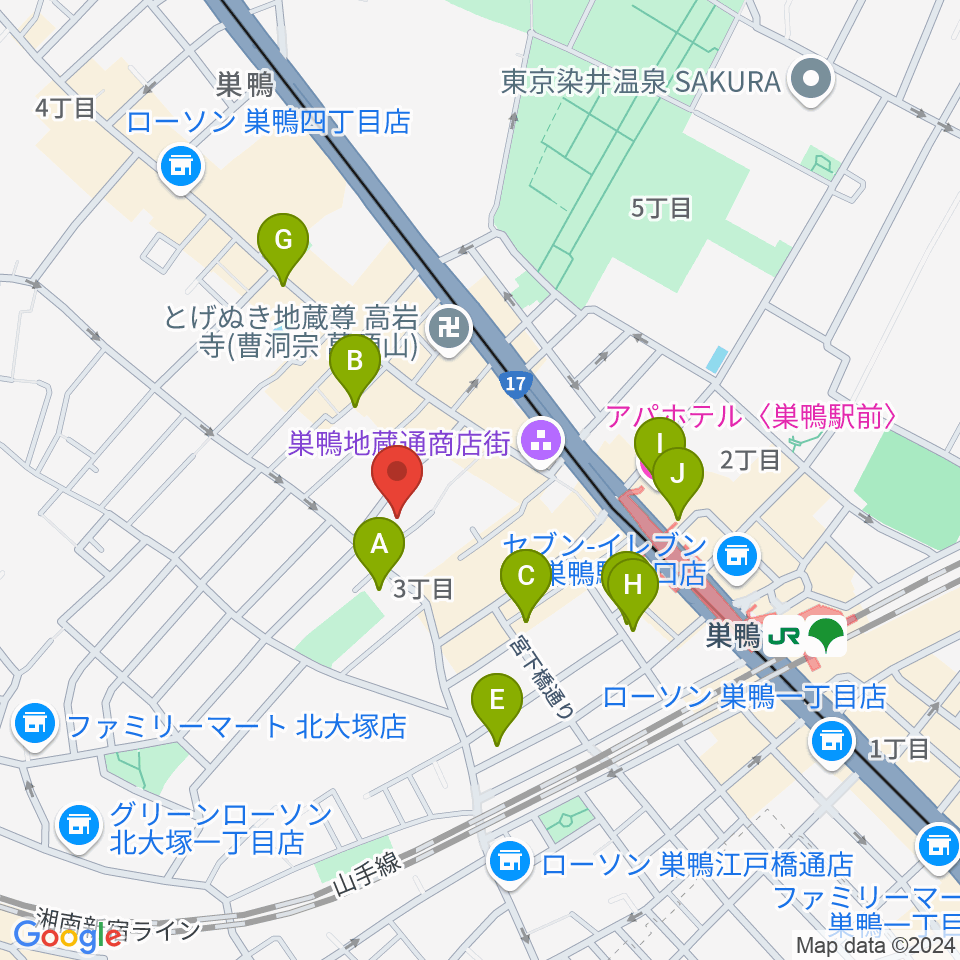 ホワイトロードスタジオ周辺のホテル一覧地図