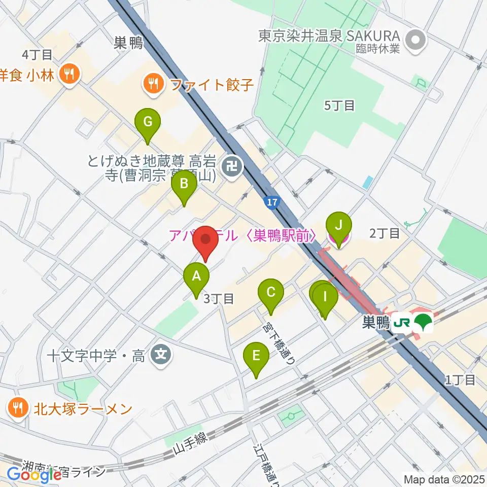 ホワイトロードスタジオ周辺のホテル一覧地図