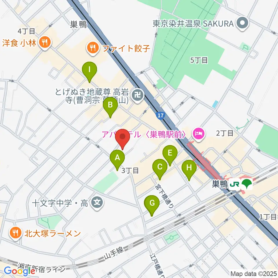 ホワイトロードスタジオ周辺のホテル一覧地図
