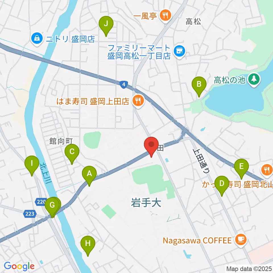 ムセンコネクトもりおかアリーナ周辺のホテル一覧地図