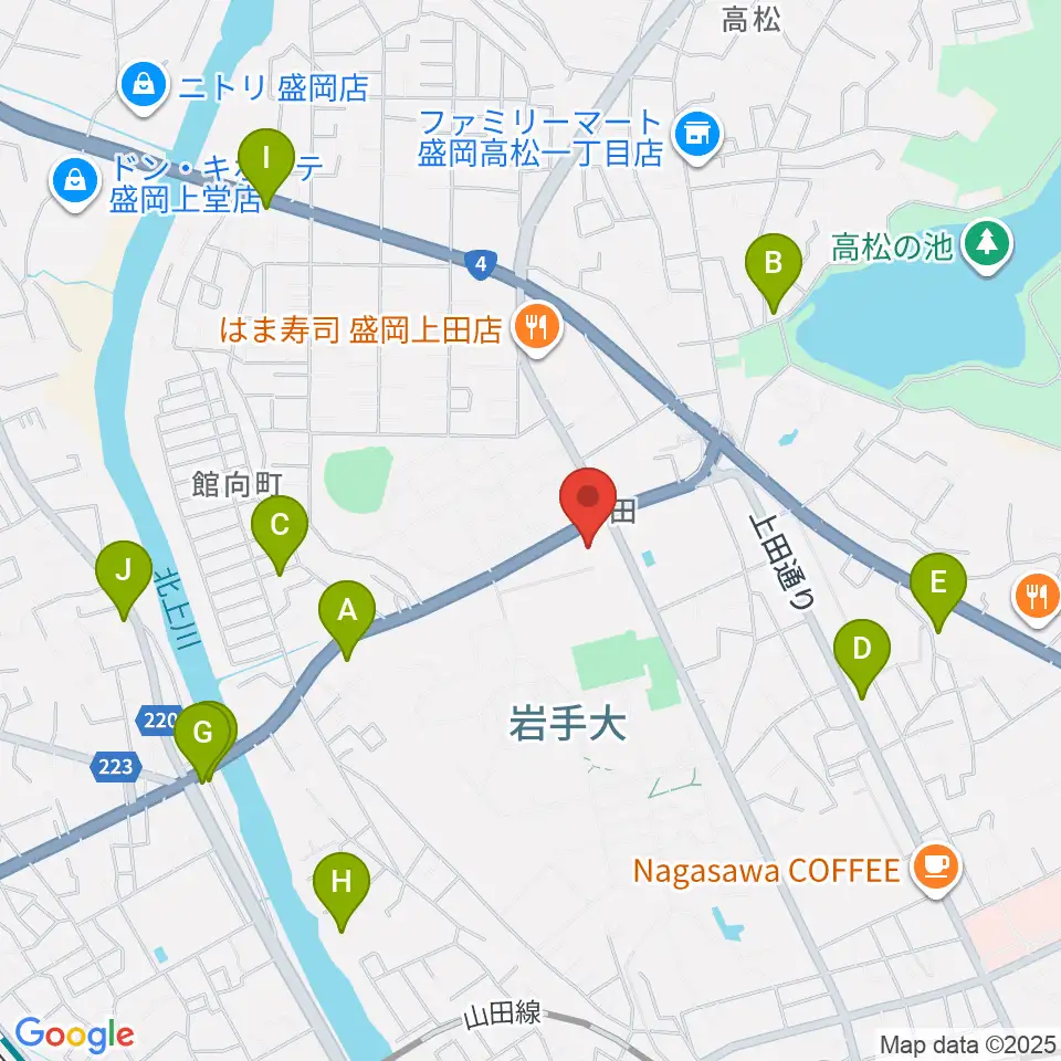 ムセンコネクトもりおかアリーナ周辺のホテル一覧地図