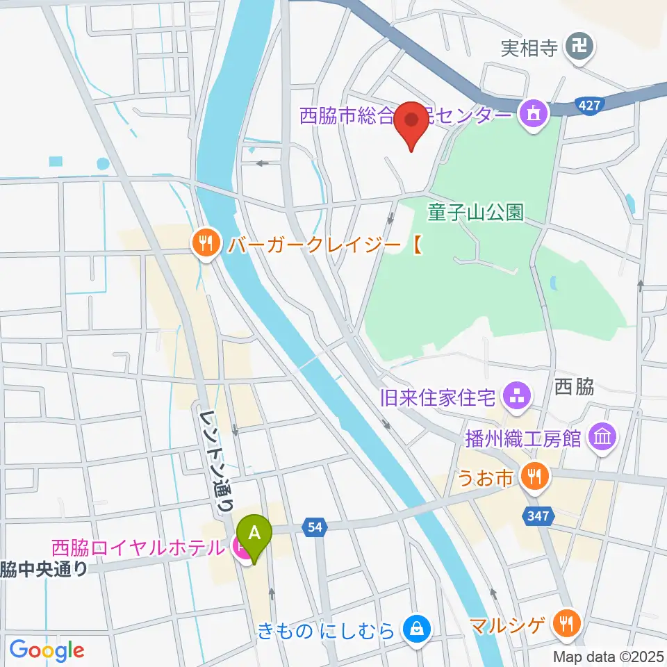 西脇市郷土資料館周辺のホテル一覧地図