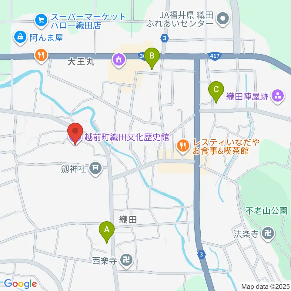越前町織田文化歴史館周辺のホテル一覧地図
