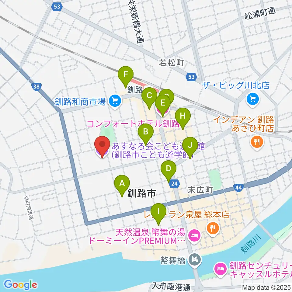 あすなろ会こども遊学館周辺のホテル一覧地図