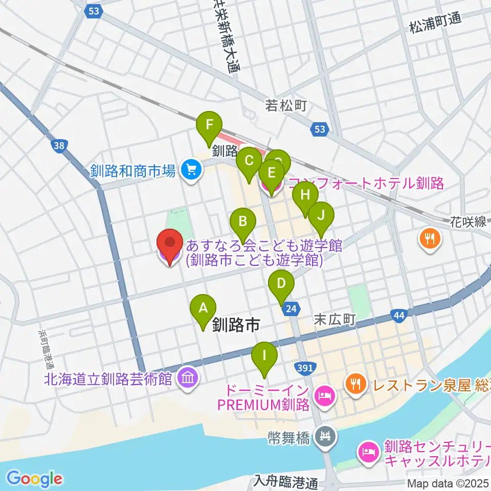 あすなろ会こども遊学館周辺のホテル一覧地図