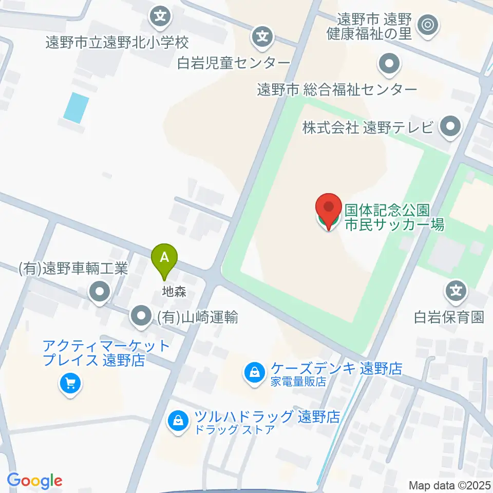 国体記念公園市民サッカー場周辺のホテル一覧地図