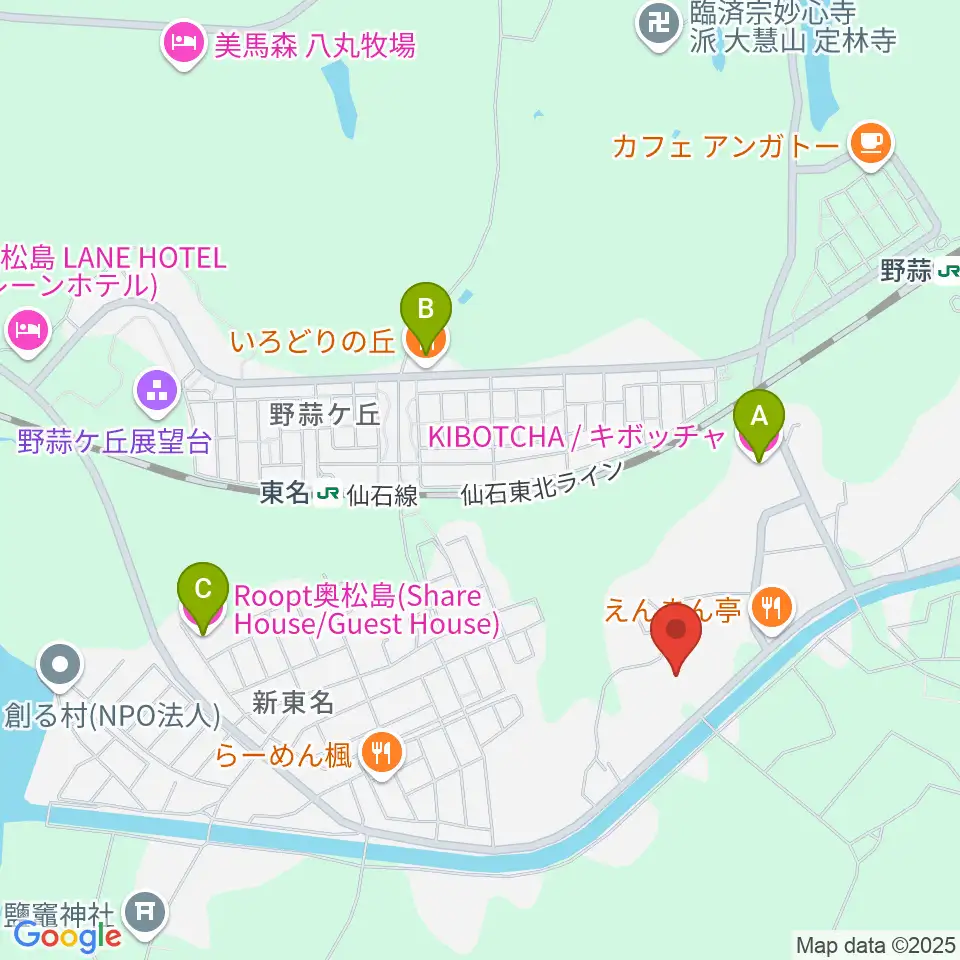 おおくらフィールド周辺のホテル一覧地図