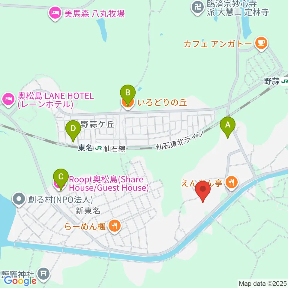おおくらフィールド周辺のホテル一覧地図