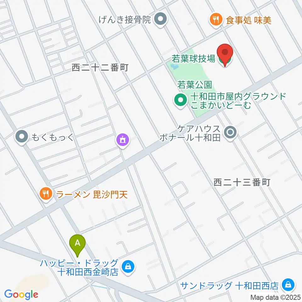 十和田市若葉球技場周辺のホテル一覧地図