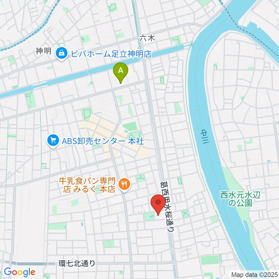 足立区立郷土博物館周辺のホテル一覧地図