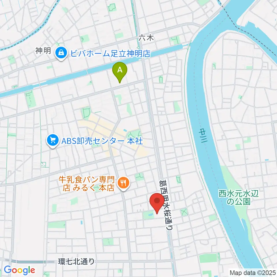 足立区立郷土博物館周辺のホテル一覧地図