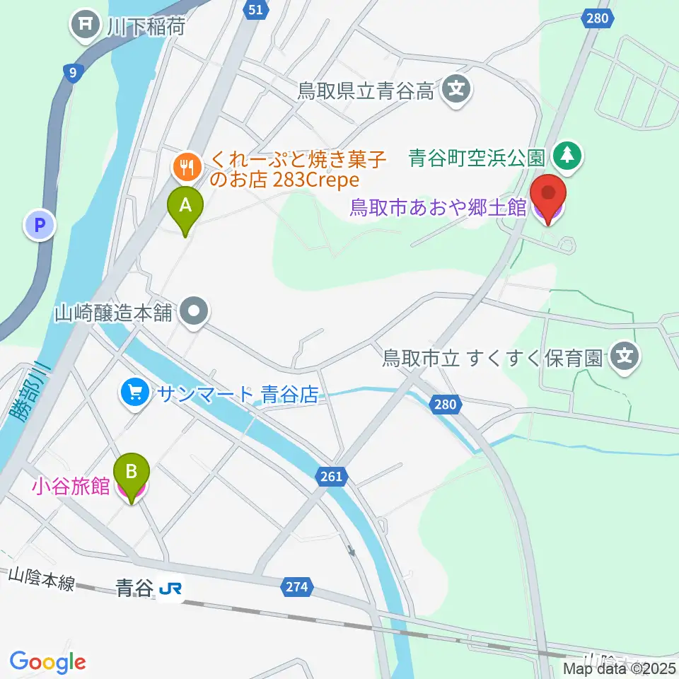 鳥取市あおや郷土館周辺のホテル一覧地図