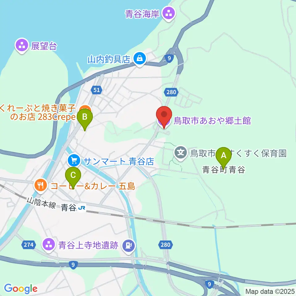 鳥取市あおや郷土館周辺のホテル一覧地図