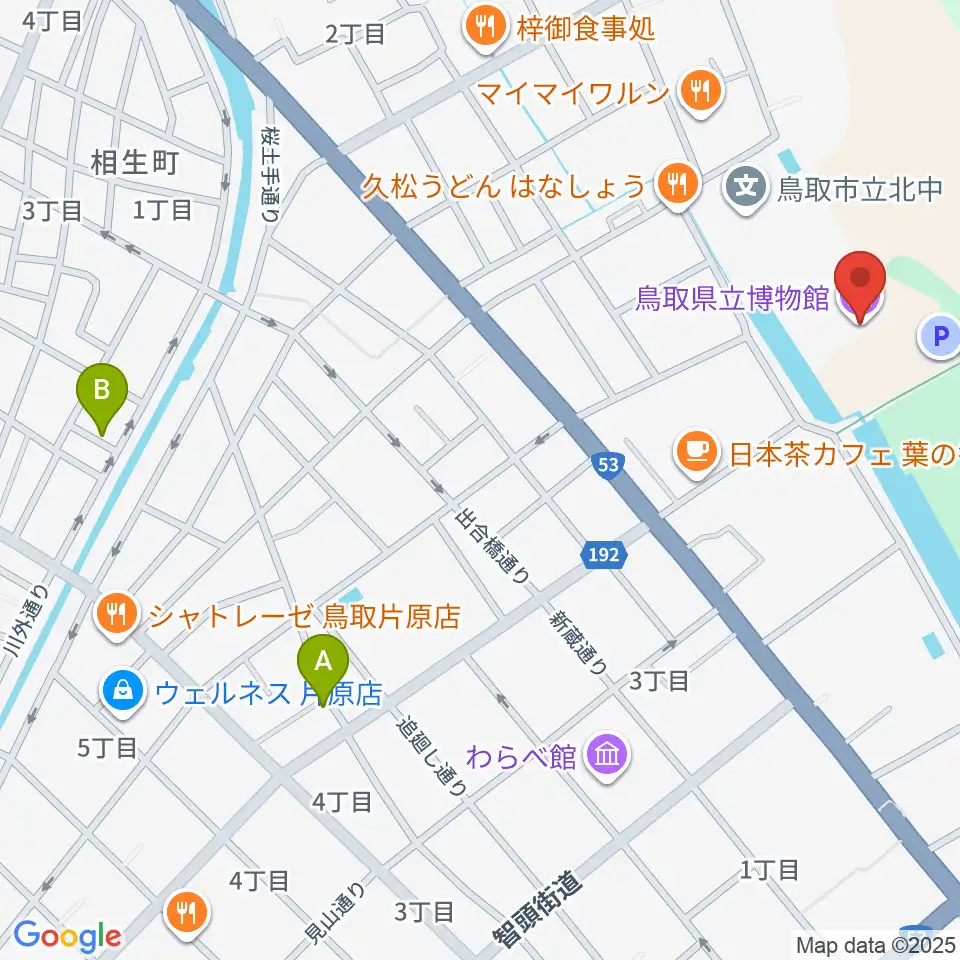 鳥取県立博物館周辺のホテル一覧地図