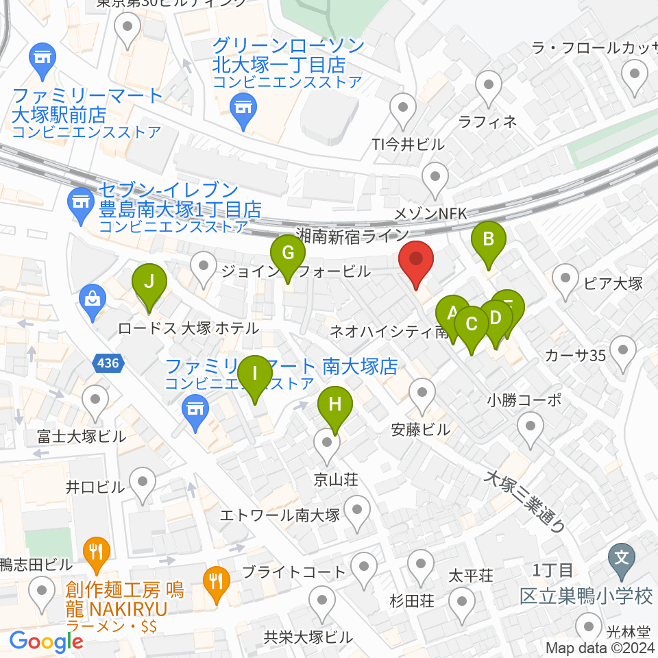 マザーハウス レコーディングスタジオ周辺のホテル一覧地図