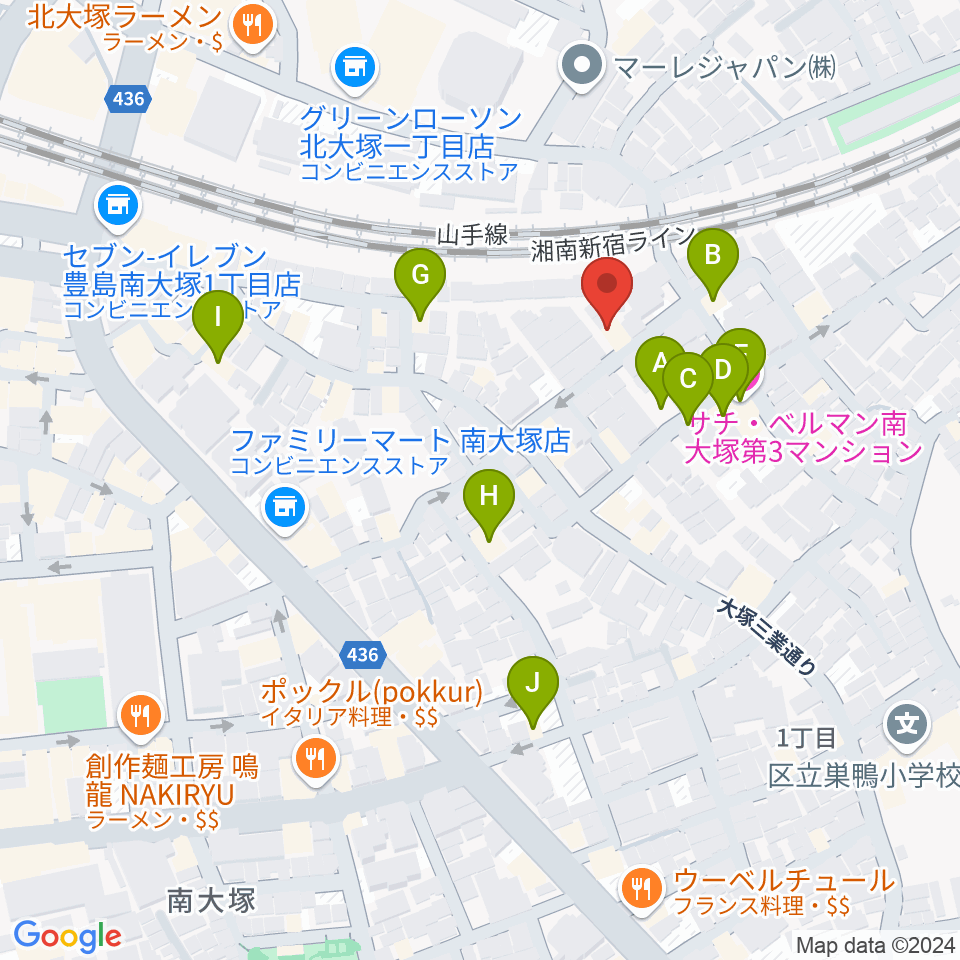 マザーハウス レコーディングスタジオ周辺のホテル一覧地図