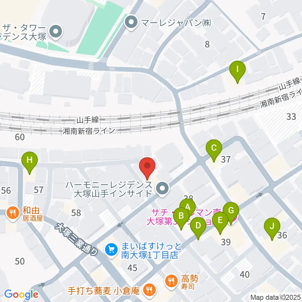 マザーハウス レコーディングスタジオ周辺のホテル一覧地図