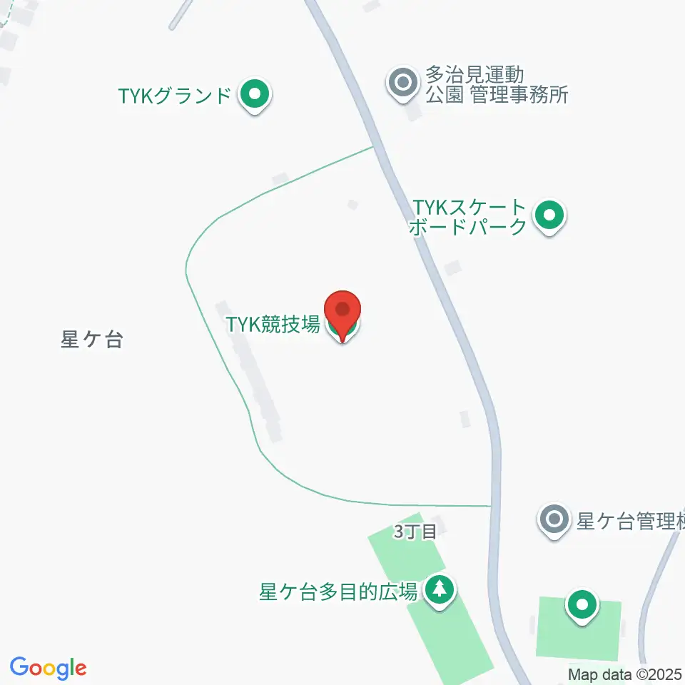 TYK競技場周辺のホテル一覧地図