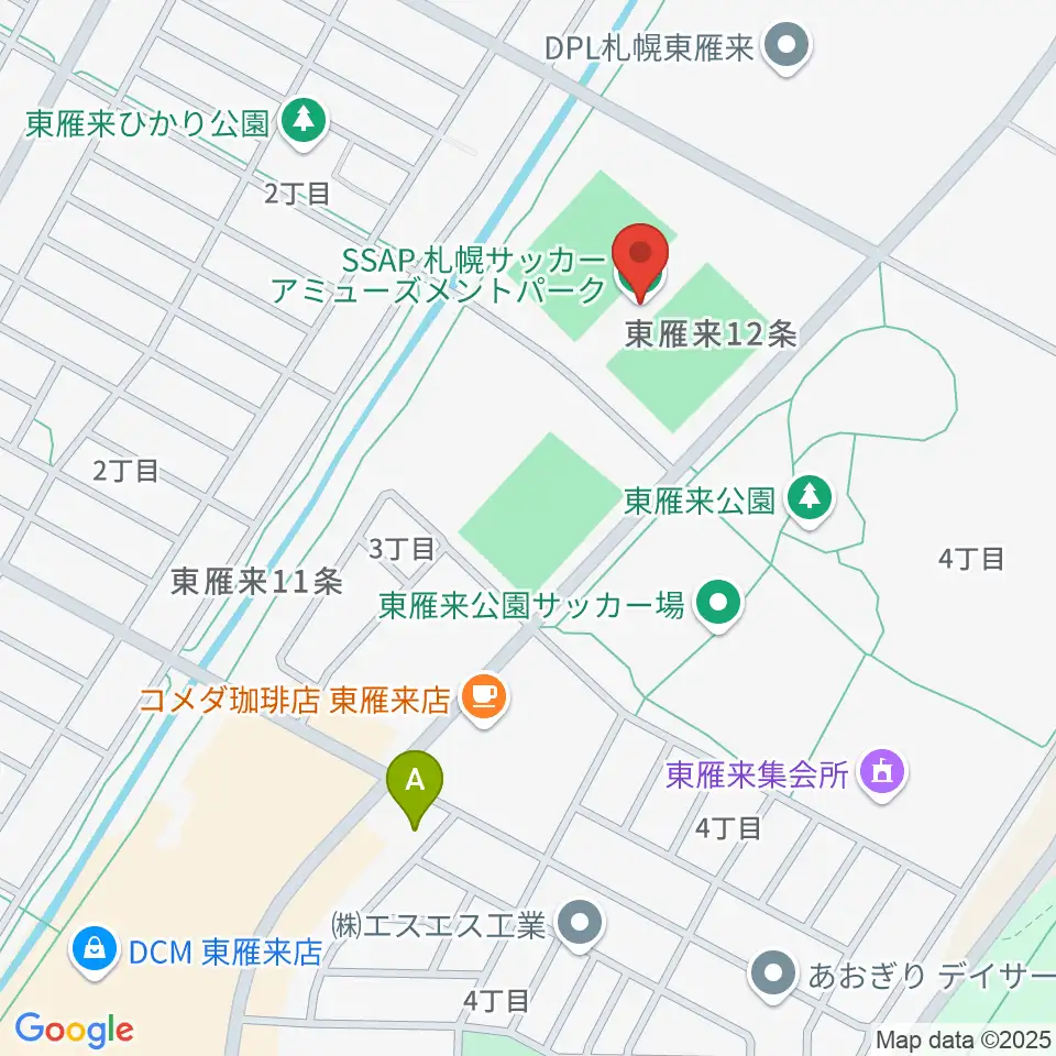 札幌サッカーアミューズメントパーク周辺のホテル一覧地図