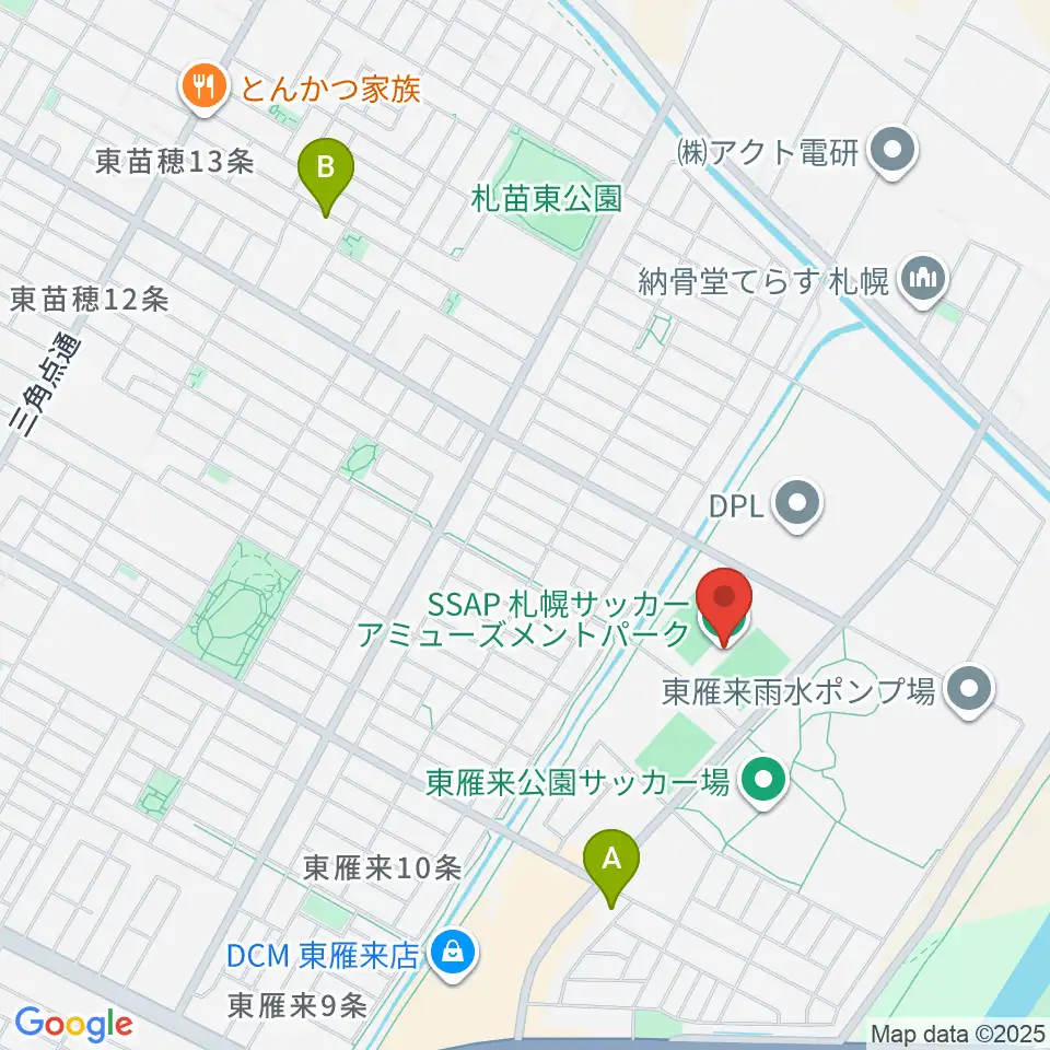札幌サッカーアミューズメントパーク周辺のホテル一覧地図