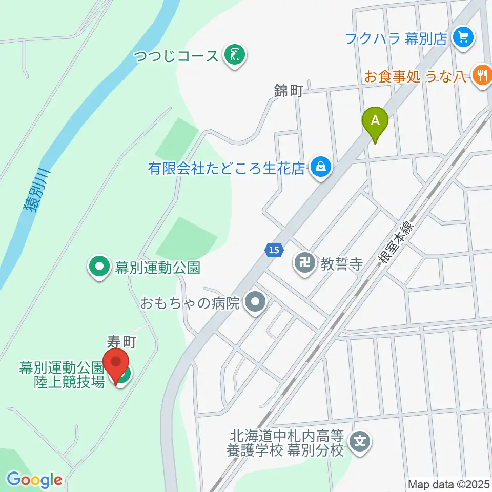 幕別町運動公園陸上競技場周辺のホテル一覧地図