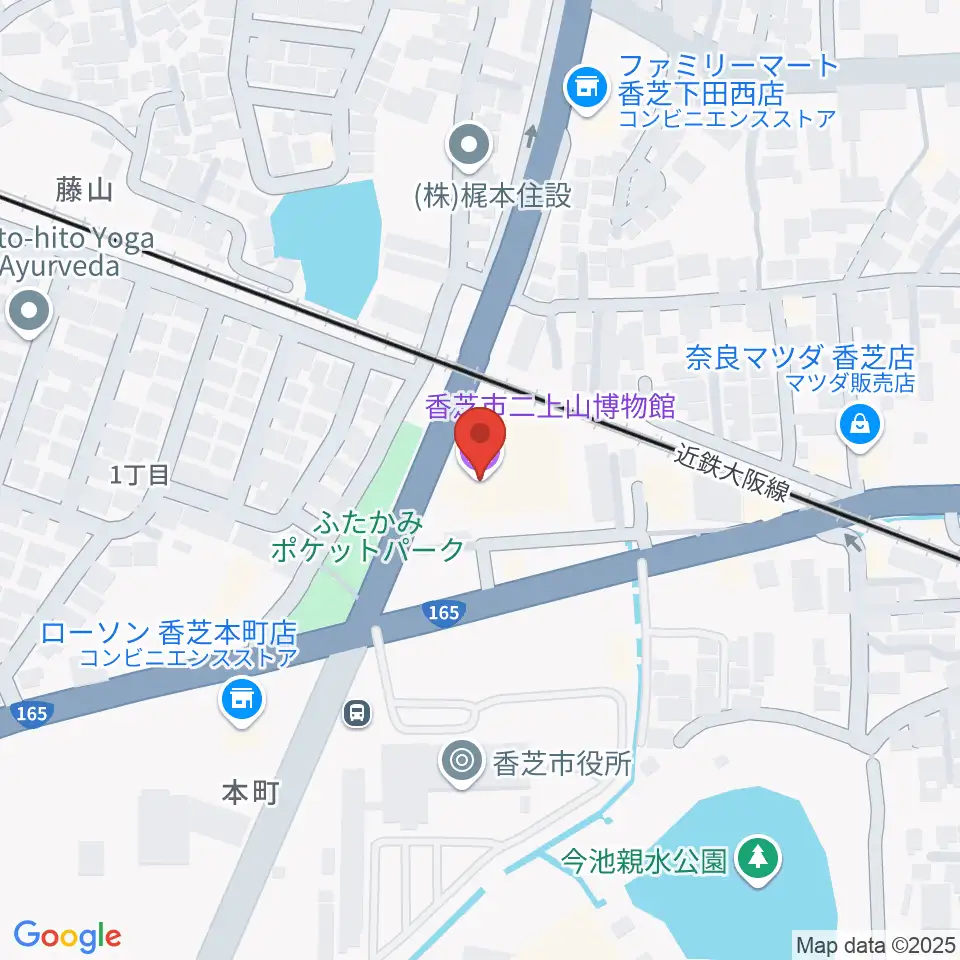 香芝市二上山博物館周辺のホテル一覧地図