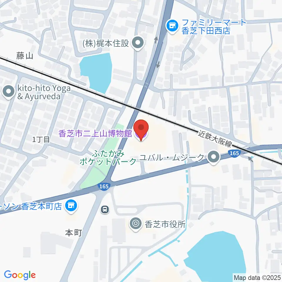 香芝市二上山博物館周辺のホテル一覧地図