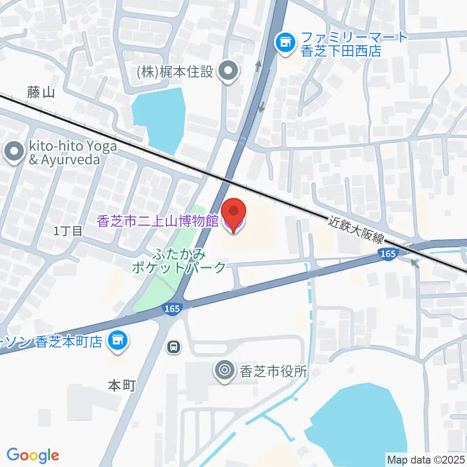 香芝市二上山博物館周辺のホテル一覧地図