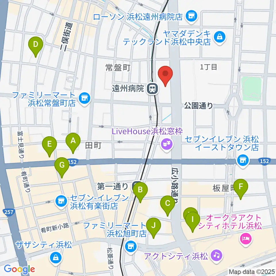 浜松文芸館周辺のホテル一覧地図