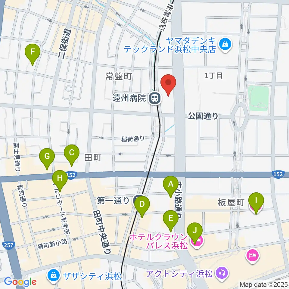 浜松文芸館周辺のホテル一覧地図