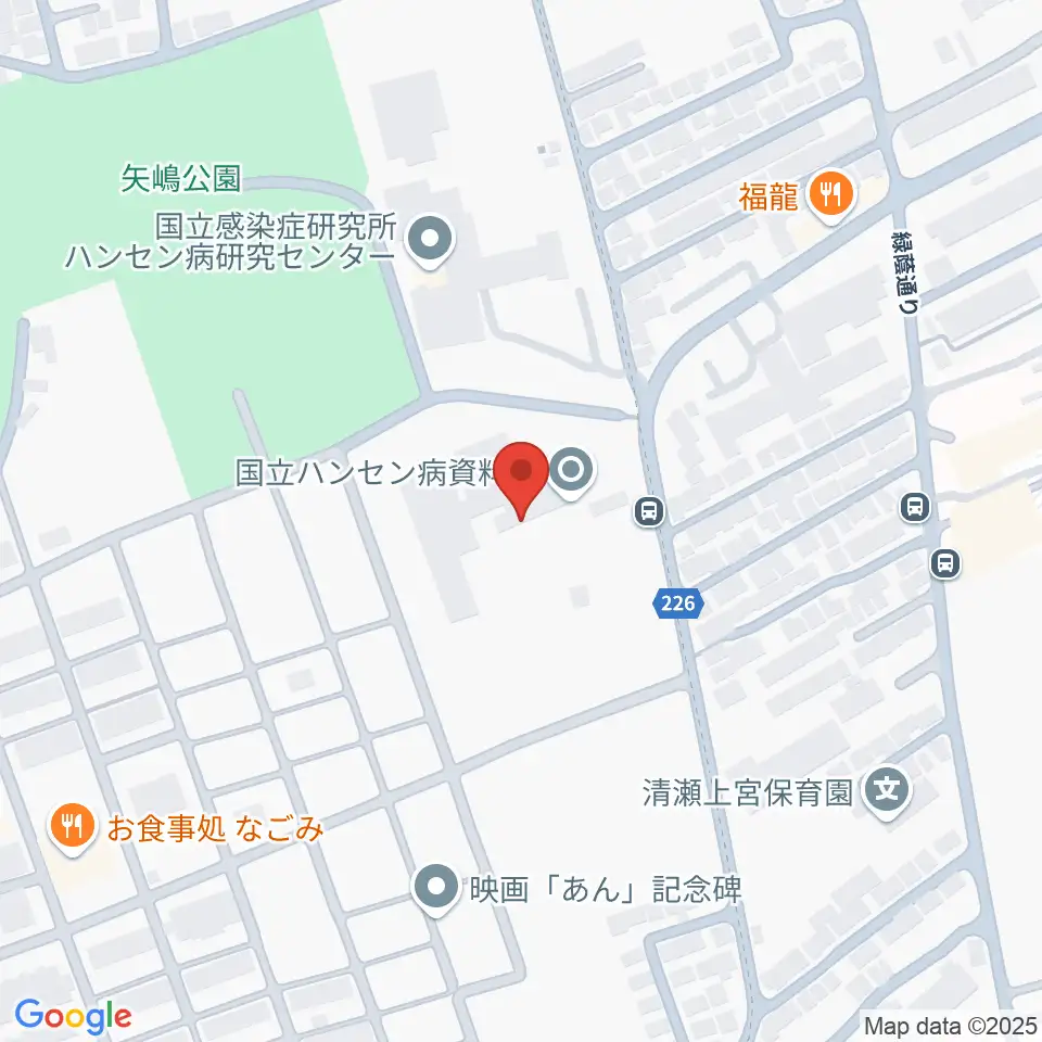 国立ハンセン病資料館周辺のホテル一覧地図
