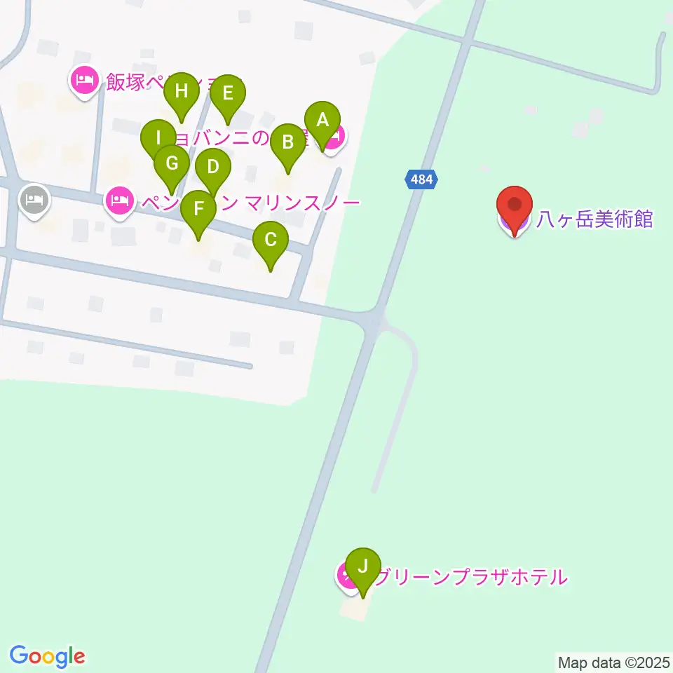 八ヶ岳美術館・原村歴史民俗資料館周辺のホテル一覧地図
