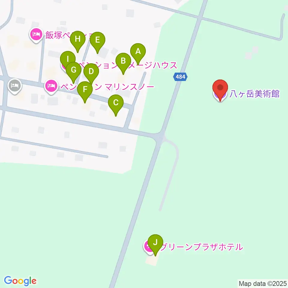八ヶ岳美術館・原村歴史民俗資料館周辺のホテル一覧地図
