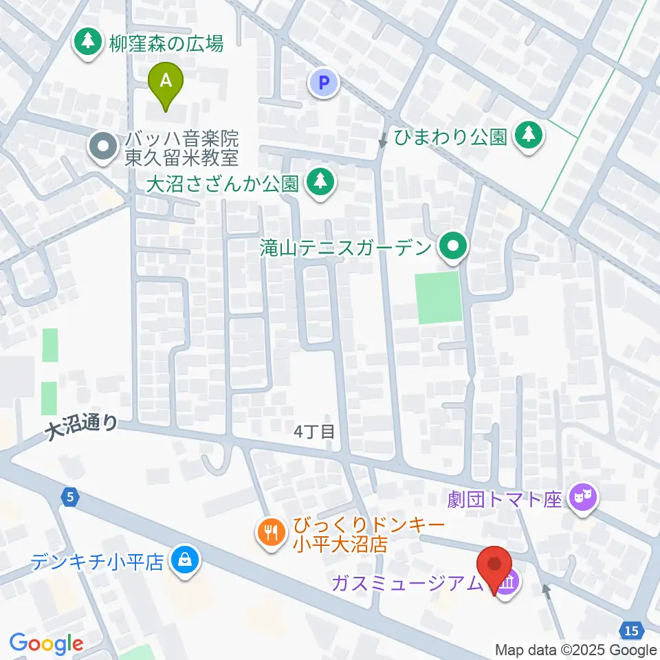 ガスミュージアム周辺のホテル一覧地図