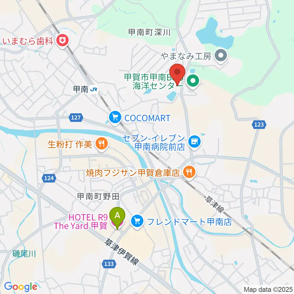 甲賀市甲南ふれあいの館周辺のホテル一覧地図
