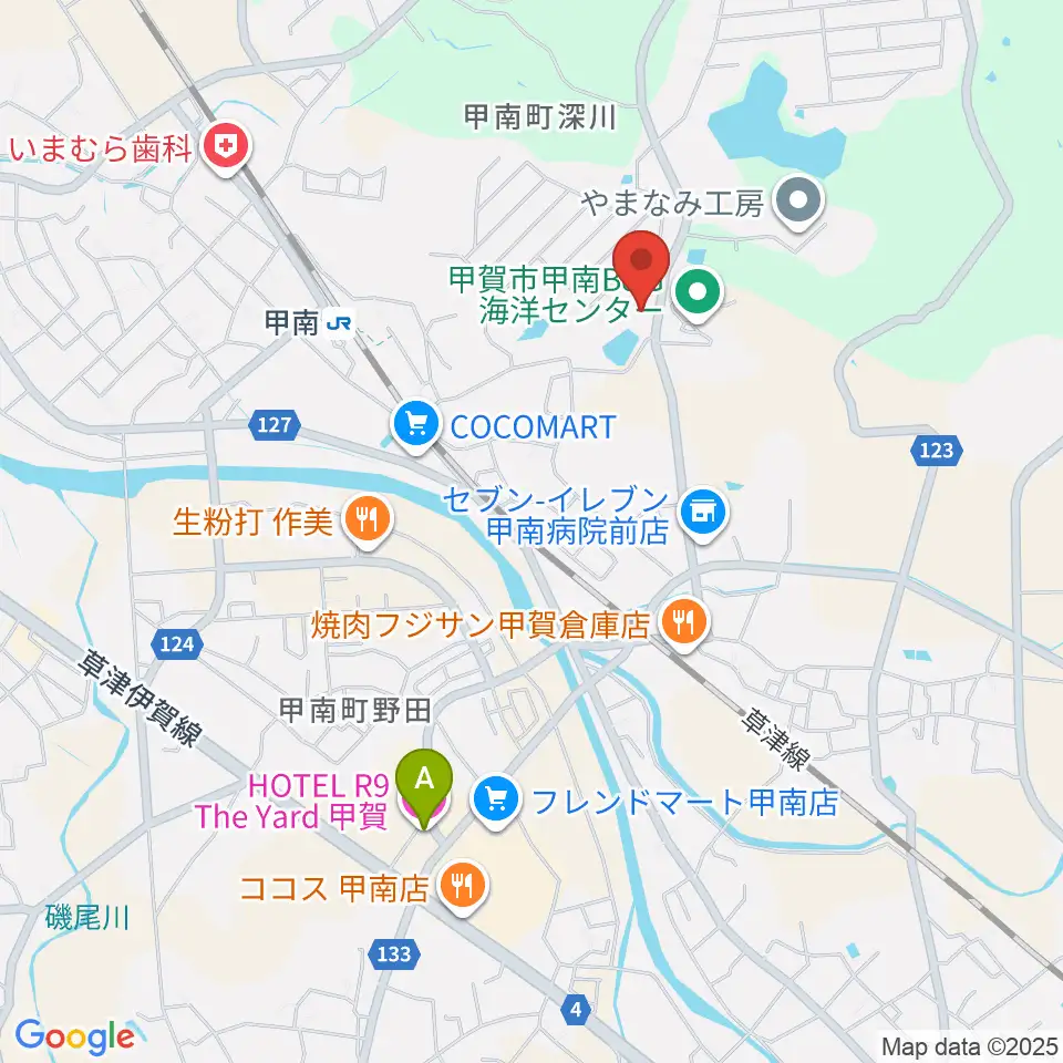 甲賀市甲南ふれあいの館周辺のホテル一覧地図