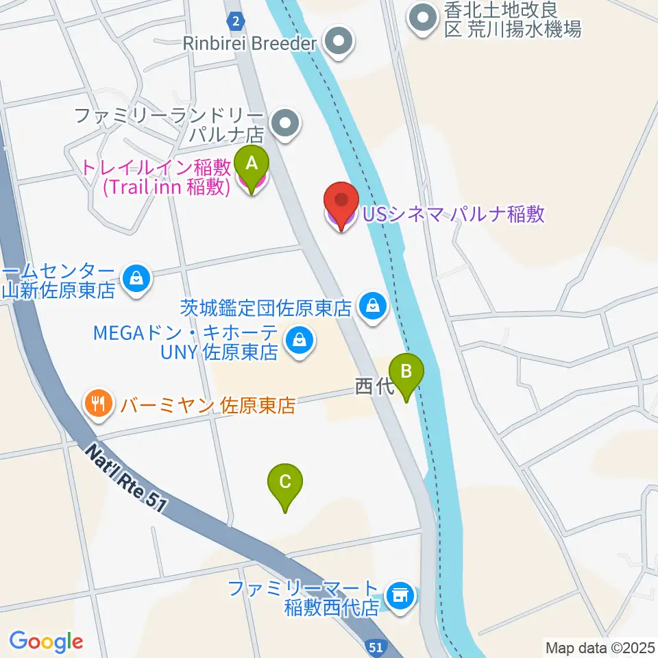 USシネマパルナ稲敷周辺のホテル一覧地図