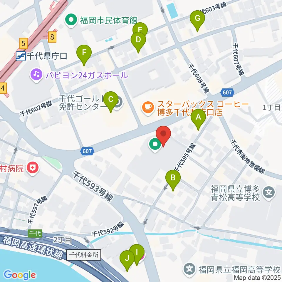 オーヴィジョンアイスアリーナ福岡周辺のホテル一覧地図