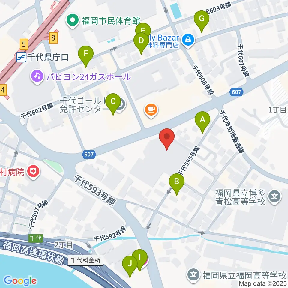 オーヴィジョンアイスアリーナ福岡周辺のホテル一覧地図