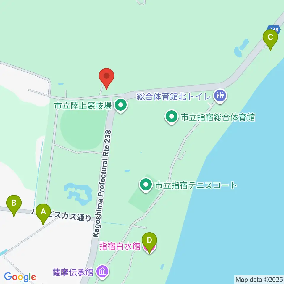 鹿児島水処理スポーツドーム周辺のホテル一覧地図