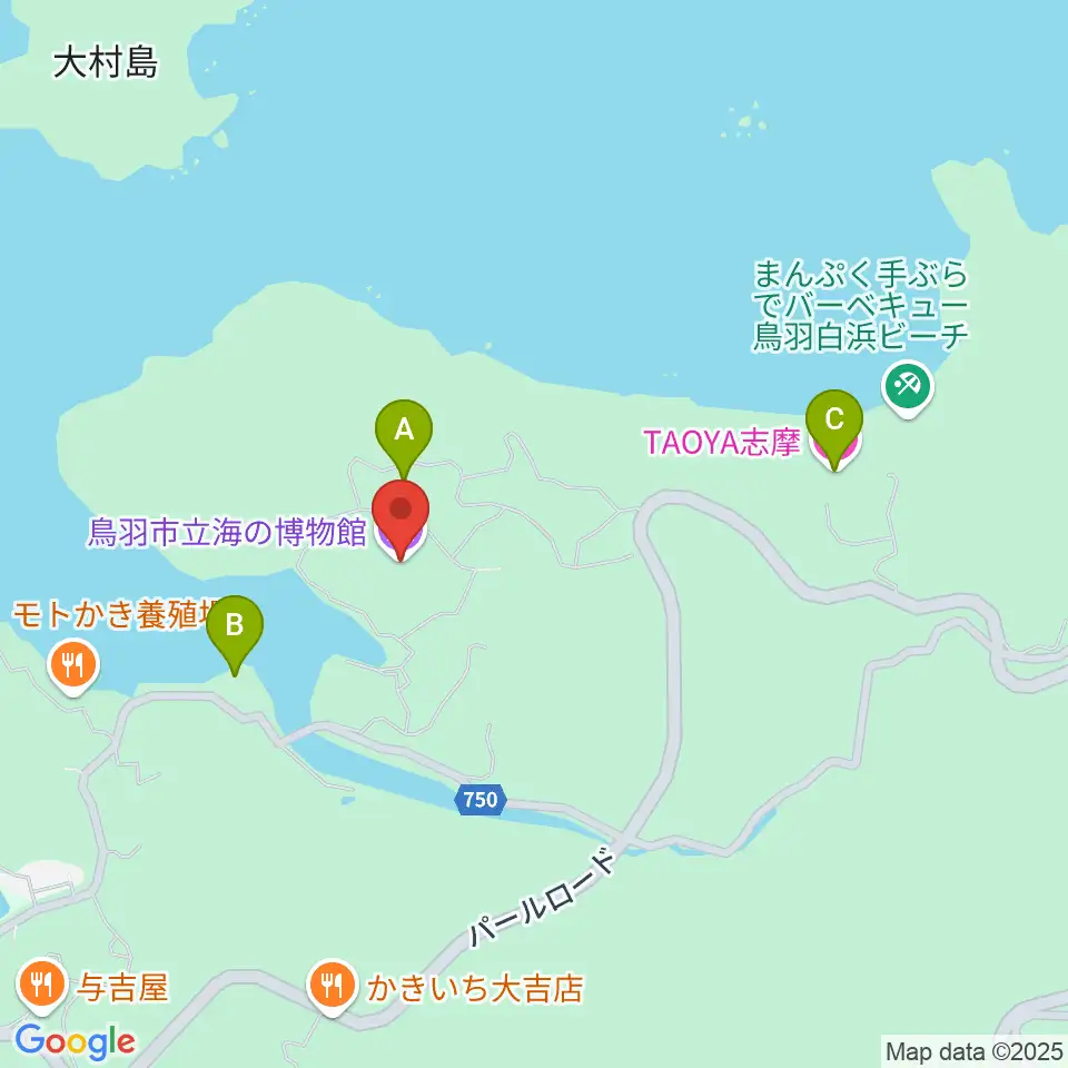 鳥羽市立海の博物館周辺のホテル一覧地図