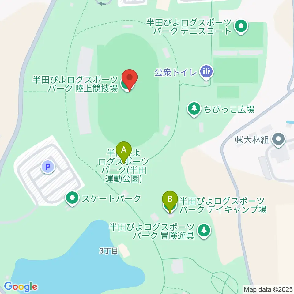 半田ぴよログスポーツパーク陸上競技場周辺のホテル一覧地図