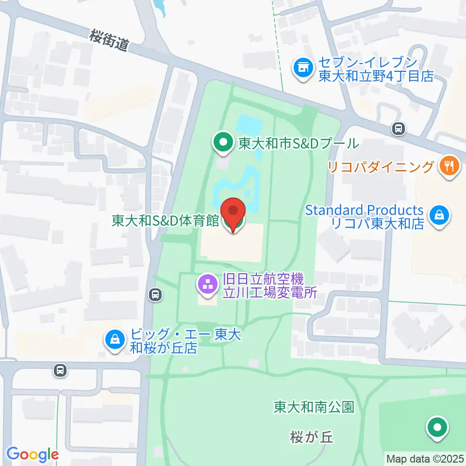 東大和S&D体育館周辺のホテル一覧地図