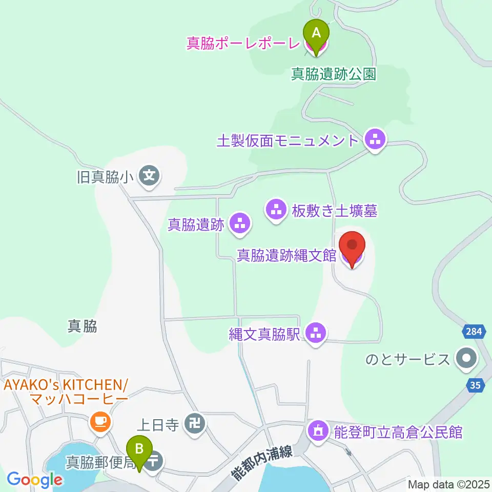 能登町真脇遺跡縄文館周辺のホテル一覧地図