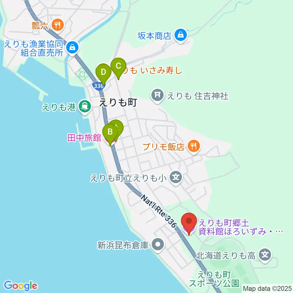 えりも町郷土資料館ほろいずみ・水産の館周辺のホテル一覧地図