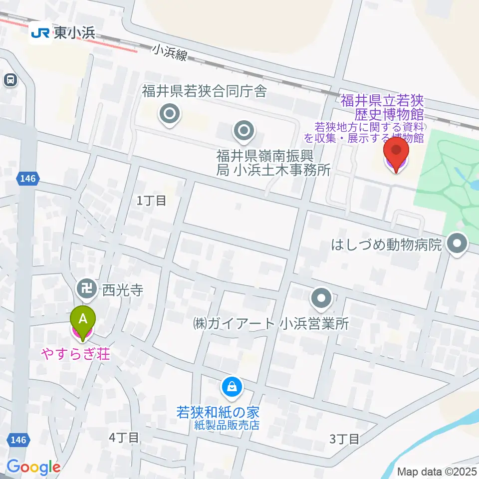 福井県立若狭歴史博物館周辺のホテル一覧地図