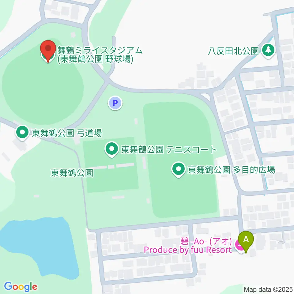 舞鶴ミライスタジアム周辺のホテル一覧地図